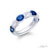 Oval Sapphire and Diamond Wedding Band