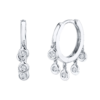 0.17ct 14K W/G Diamond Shaker Hoop Earrings