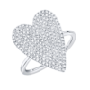 0.56ct 14K W/G Diamond Pave Heart Lady's Ring