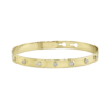 0.32ct 14K Y/G Diamond Bezel Latch Lock Bangle