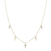 0.09ct 14K Y/G Diamond Cross Necklace