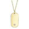 0.03ct 14K Y/G Diamond Bezel Dog Tag Necklace