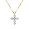 0.50ct 14K Y/G Diamond Cross Necklace