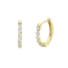 0.26ct 14K Y/G Diamond Oval Huggie Earrings