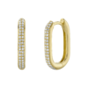 0.18ct 14K Y/G Diamond Oblong Hoop Earrings