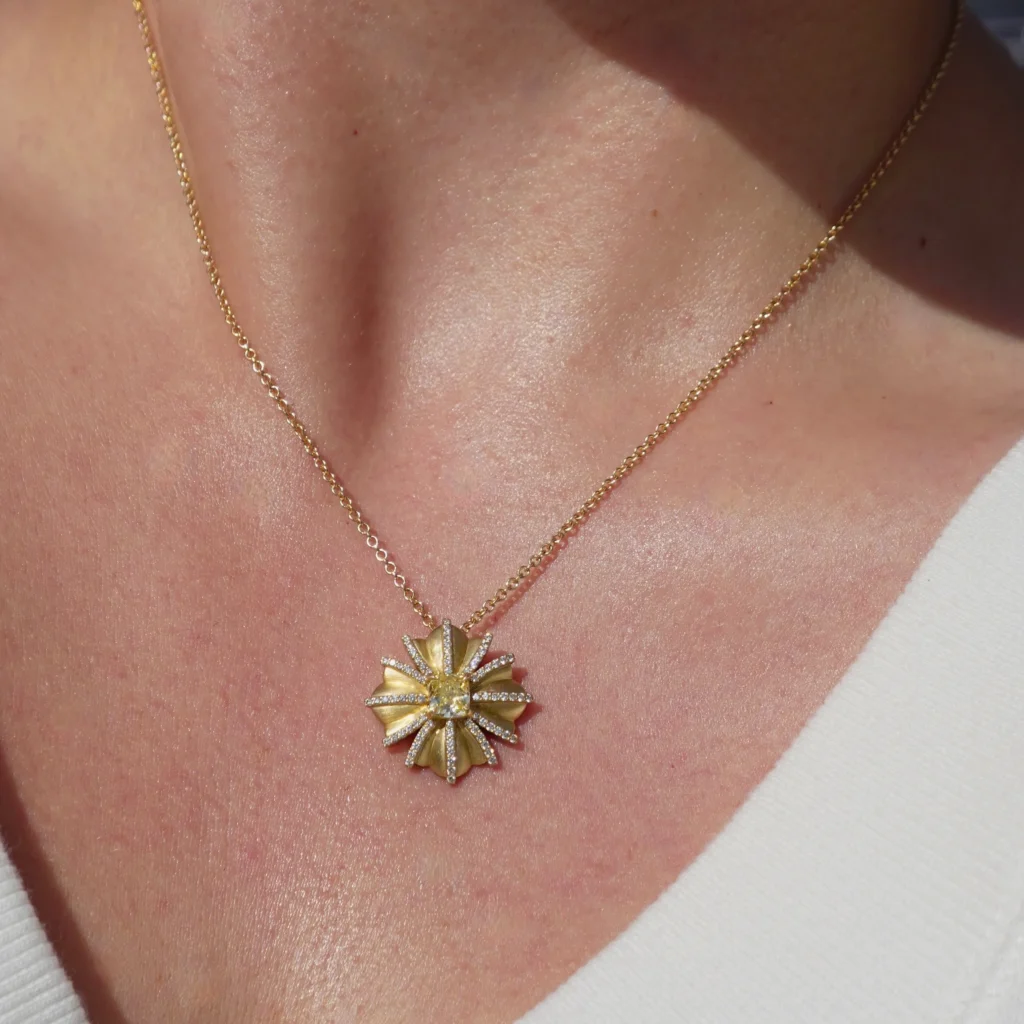 Alternative view of The Meelie Flower Diamond Pendant