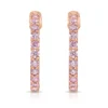 Pink Diamond Mini Hoop Earrings