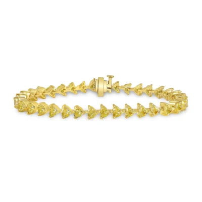 Yellow Heart Shape Diamond Tennis Bracelet