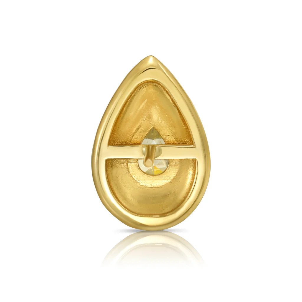 Bezel Swirl Yellow Diamond Studs - Image 3