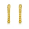 1 Carat Round Yellow Diamond Mini Hoop Earrings