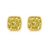 Fancy Yellow Diamond Bezel Stud Earrings