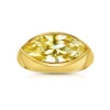 Fancy Yellow Marquise Cut East West Bezel Set Diamond Ring
