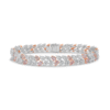 Pink & White Pear Shape Diamond Double Row Bracelet