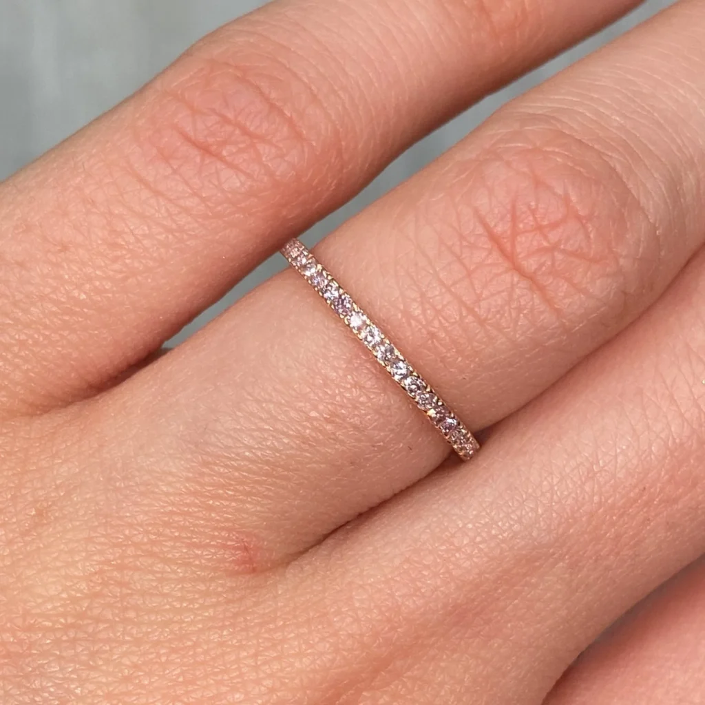 Alternative view of Fancy Pink Diamond Stackable Band