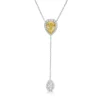 Yellow Pear Diamond Lariat Necklace